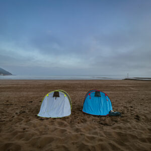 Two Tents at Dawn, Minehead Beach